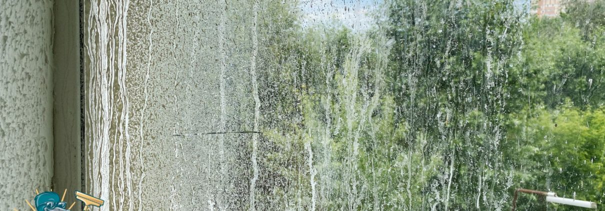 glass window pane with water stains - LoonShine Exterior Services how to remove hard water stains from home exterior windows